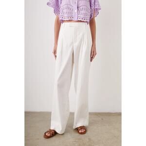 Rails Marnie Linen Blend Trouser Pants Pleated Straight Leg Minimalist Sz 4